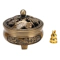 Miniatyrbillede 1 af 8: Metal røgelse brænder galvaniseret zink legering røgelse brænder med røgelse pinde holder til pinde kegle rulle røgelse
