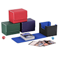 Miniatyrbillede 4 af 5: 100+ Samlekort Deck Box Spillekort Etui Beskytter Sort&Blå