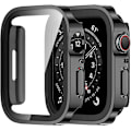 Miniatyrbillede 1 af 5: 2 Stykker 40mm (Sort) Etui Kompatibelt med Apple Watch 44mm Series 6 SE Series 5 Series 4 med Skærmbeskytter, Ultratyndt Hårdt Etui Anti-Ridse Tem