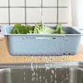 Miniatyrbilde 4 av 4: Justerbar over vask sil for frukt og grønnsaker (gul)
