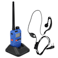 Miniatyrbild 5 av 8: Bärbar Walkie Talkies Set Handhållen LCD-display Walky Talky med Öronsnäcka 100‑240VBlå EU-kontakt 100‑240V