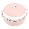 Miniatyrbillede 3 af 8: Termisk madkasse i rustfrit stål, enkelt lag, bærbar isoleret madkasse med sikkerhedsspænde til børn og voksne, pink