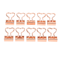 Miniatyrbillede 2 af 8: 10 stk. Binder Clips Love Form Rose Guld Klemkraft Stramt Mangan Stålplade Materiale Papirclips