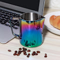 Miniatyrbilde 5 av 8: 350 ml rustfritt stål melkeskummerkanne Kaffe Kopp Latte Art Melkeskummerkanne Flerfarget