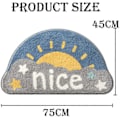 Miniatyrbilde 2 av 5: Gulvmatte Liten Frisk Halvsirkel Teppe Baderom Sklisikker Matte Absorberende Fotpute Glad Sollys
