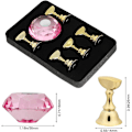 Miniatyrbillede 2 af 5: Neglekunst Display Stativ - Pink, Magnetisk Stativ og Krystal Base | Perfekt til Neglekunst Showroom