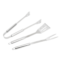 Miniatyrbillede 8 af 8: 3PCS Grill Tools Set Utensils Set Rustfrit Stål Spatel Tang Gaffel BBQ Tools Set med Opbevaringspose til Madlavning Fest