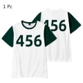 Miniatyrbild 2 av 5: Squid Game Cosplay- set för kvinnor med kortärmad T-shirt - 456 L