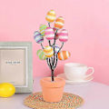 Miniatyrbild 4 av 5: Påsk Simulation Ägg Krukväxter Tecknade Tryckta Ägg Påsk Skrivbordsdekoration Ornament N3-28 liten blomstil