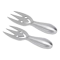 Miniatyrbilde 1 av 8: 2 stk. ostegafler i rustfritt stål med smilende ansikt, bestikkgafler, kjøkkenutstyr for voksendiett, servise
