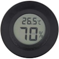 Miniatyrbillede 1 af 5: Reptil Termometer, Mini LCD Digitalt Termometer Hygrometer Rund Form til Humidorer Drivhus Have Kælder Køleskab Skab (Sort)