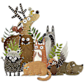 Miniatyrbild 4 av 4: Skogsdjur Älg Räv Kanin Väggdekaler För Barnrum Barnvägg