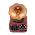 Pikkukuva 8 / 8: Retro Bluetooth-kaiutin Trumpet Flower Professional Strong Bass Portable Wood Style Stereo-kaiutin kotiinTumma puun väri