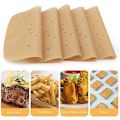 Miniatyrbilde 5 av 5: Bakepapir for Airfryer - 7\", 100 Stykker Premium Perforert Bakepapir Firkantet Perforert Bakepapir Bambus Bakepapir for Airfryer