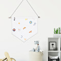 Miniatyrbilde 3 av 8: 3 stk Pin Wall Display Blanke BANNERE Merke Lapel Brosje Display Anheng Hjemmedekorasjon Tilbehør Hvit M
