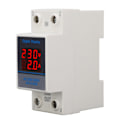 Miniatyrbild 1 av 8: Spänningsströmmätare Din-skena Dubbel display Monitor Enfas Hushåll med transformator AC50‑500V 0‑63A