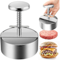 Pikkukuva 1 / 5: Burgeriprässi, 304 ruostumattomasta teräksestä valmistettu burgeriprässi, säädettävä jauhelihapihviprässi, helppokäyttöinen, tarttumaton burgeriprässi