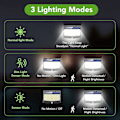 Miniatyrbild 2 av 5: Dww-2PCS Solarlampa Utomhus, [468 LED 2000 Lumen 2-pack] Solarlampa Utomhus, Utomhusbelysning Solcellsdriven med Rörelsedetektor, LED-spotlight