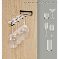 Miniatyrbillede 5 af 5: 4 stk. glasholdere til hylde, jern glasholder til 4 glas, vægmonteret vinglas display rack, omvendt glasholder til vinskabe, barer, Ki