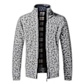 Pikkukuva 1 / 4: Miesten vaaleanharmaa fleece-vetoketjullinen neuletakki
