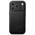 Kompatibelt fodral för iPhone 17 Pro Litchi-textur PU-läder Stötsäkert skyddsfodral Black
