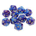 Pikkukuva 3 / 5: 2 x 10 kpl D20 Monitahoiset Nopat Dungeons and Dragons Pöytäpeleihin Sininen Violetti-