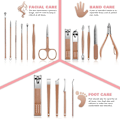Miniatyrbild 3 av 5: Manikyrset Nagelknipsare Kit För Kvinnor & Män 18 i 1 Professionell Rostfritt Stål Pedikyr Vård Verktyg Kit Nagel Klippare Set Sax Grooming Kit Med B