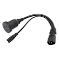 Miniatyrbild 2 av 8: IEC320 C14 till IEC320 C7 AU-sladd hane till hona 1 in 2 ut Y Power Splitter-kabel för skrivare digitalkamera 12,6 tum