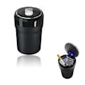 Miniatyrbillede 2 af 5: Bilaskebæger, Bærbart Røgfrit Cylinder Kopholder Askebæger, Røgfrit Bilaskebæger med Låg & LED-lys