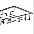 Miniatyrbillede 7 af 8: Vinstangsholder Sort 4 Slot Jern Wire Samlet Design Korrosionsbestandig Nem Rengøring Glasopbevaring Hanger til Bar