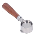 Miniatyrbillede 5 af 8: 51mm Bundløs Portafilter i Rustfrit Stål med 2 Ører Bundløs Filterholder Portafilter med Træhåndtag til Kaffemaskine Style 2