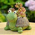Miniatyrbild 3 av 4: Sköldpaddsformad Sukkulenterkruka - Miniatyr Resinplanter för Hemmakontoret