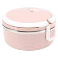 Miniatyrbillede 2 af 8: Termisk madkasse i rustfrit stål, enkelt lag, bærbar isoleret madkasse med sikkerhedsspænde til børn og voksne, pink