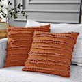 Miniatyrbilde 1 av 5: Brente oransje pynteputetrekk for sofa, bomulls- og linputetrekk, 40 x 40 cm, sett med 2, Nei