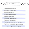 Miniatyrbillede 2 af 5: Infrarød Bevægelsessensor LED Downlight Pir100v-240v Lyskontakt