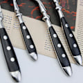 Miniatyrbilde 3 av 4: Elegant Resin Rivets Handle Rustfritt Stål Western Bestikk 4-i-1 Sett - Brun