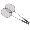Miniatyrbild 2 av 8: 2 st badmintonsats set lätt järnlegering en bit badmintonracketar med förvaringsväska för nybörjare