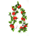 Miniatyrbillede 2 af 8: 5 stk. kunstig vinroseblomst silkeblomst guirlande boligindretning til soveværelse kontor rød