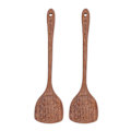 Miniatyrbilde 5 av 8: 2 stk trespatel i tre med langt håndtak for blanding og snuing 38,5 cm / 15,2 tommer