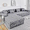 Miniatyrbild 1 av 5: Geometrisk Elastisk Soffaöverdrag för L-formad Chaise-soffa - Stil 13