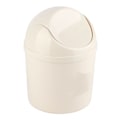 Miniatyrbillede 3 af 8: Mini Desktop Papirkurv PP Kompakt Intim Låg Design Skraldespand til Hjem Køkken Skrivebord Soveværelse Stue Hvid
