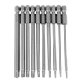 Pikkukuva 1 / 7: 10 kpl 100 mm 1/4 tuuman kuusiovarsi S2 teräs tähtipää ruuvimeisseli BST set