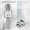 Pikkukuva 4 / 5: Bluetooth 4 in 1 Karaoke Langaton Mikrofoni LED-valoilla, Kannettava Mikrofoni Lapsille, Tytöille