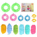 Miniatyrbild 1 av 8: Pompom Maker Kit Färgglada Fluff Ball Weaver DIY 6 Färg Ull Garn Stickning Hantverk Presenter