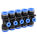 Miniatyrbillede 3 af 8: 50 stk Quick Connector 3-vejs PU luftrør Plast pneumatiske konnektorer Slangefitting PEG12‑6‑12