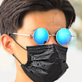 Pikkukuva 6 / 8: Metal Classic Vintage Unisex UV-suojauksella varustetut pyöreät kehykselliset polarisoidut aurinkolasit aurinkolasikotelolla, Ice Blue