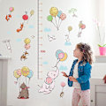 Miniatyrbild 5 av 5: Kreativ Ballongdjur Barn Höjdmätare Väggdekor Barnrum Skåp Räv Kanin Tillväxtdiagram Linjal För Hemmet