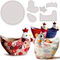 Miniatyrbillede 2 af 8: 6 stk. påske sy lineal skabelon kylling formet påskekurv patchwork mønster skabeloner stencil til DIY sy håndværk