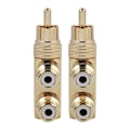 Miniatyrbillede 2 af 8: 2 STK AV-splitterstik RCA-han til 2-hun Audio Video Adapter-stik