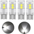 Miniatyrbilde 1 av 4: T10-3030-9SMD2.4W LED-pære, 12V 24V Hvit 6000K, med projeksjonslinse (4 stk)